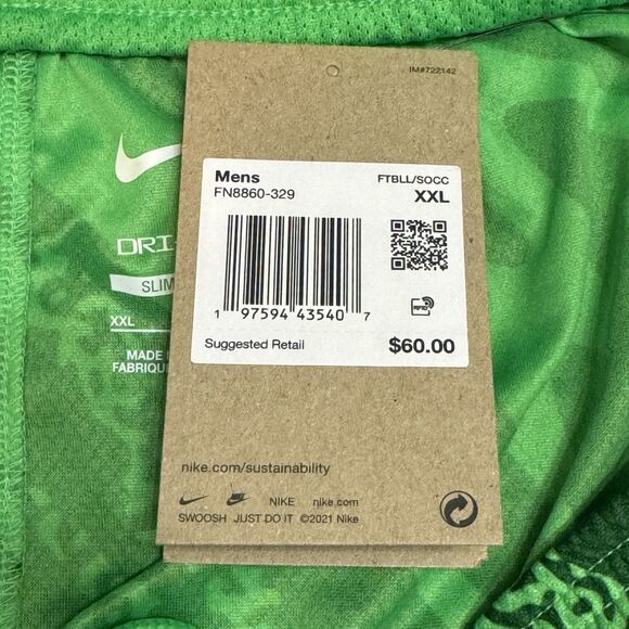 Nike FC Barcelona 2024/25 Stadium Goalkeeper Shorts Green 2XL Men's FN8860-329 - Picture 8 of 8